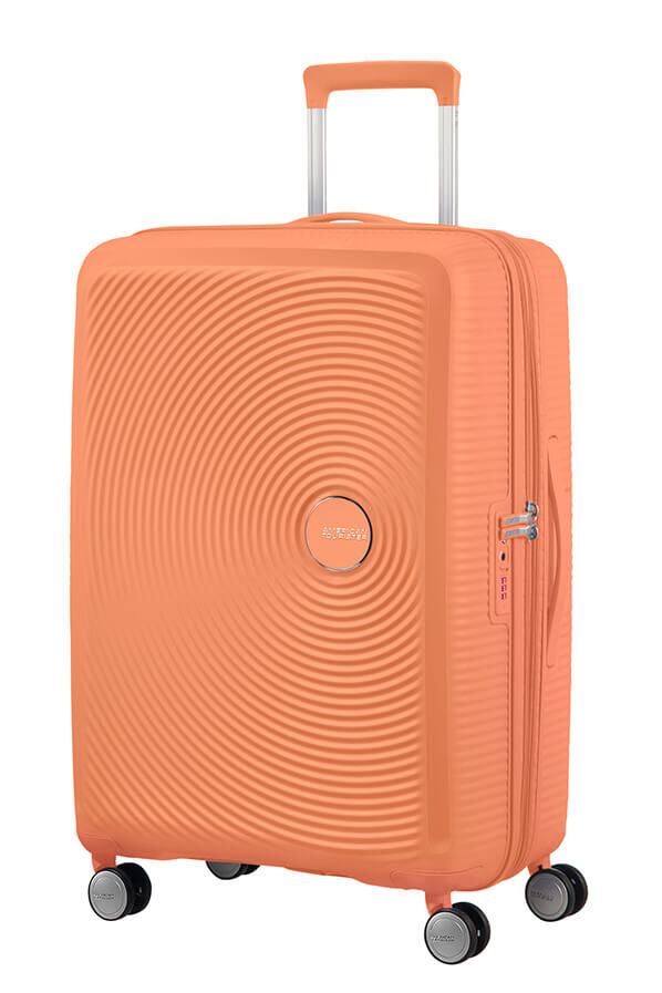 SoundBox K&ouml;zepes m&eacute;retű feladhat&oacute; poggy&aacute;sz | American Tourister Soundbox Spinner TSA Expandable 67cm  Cantaloupe