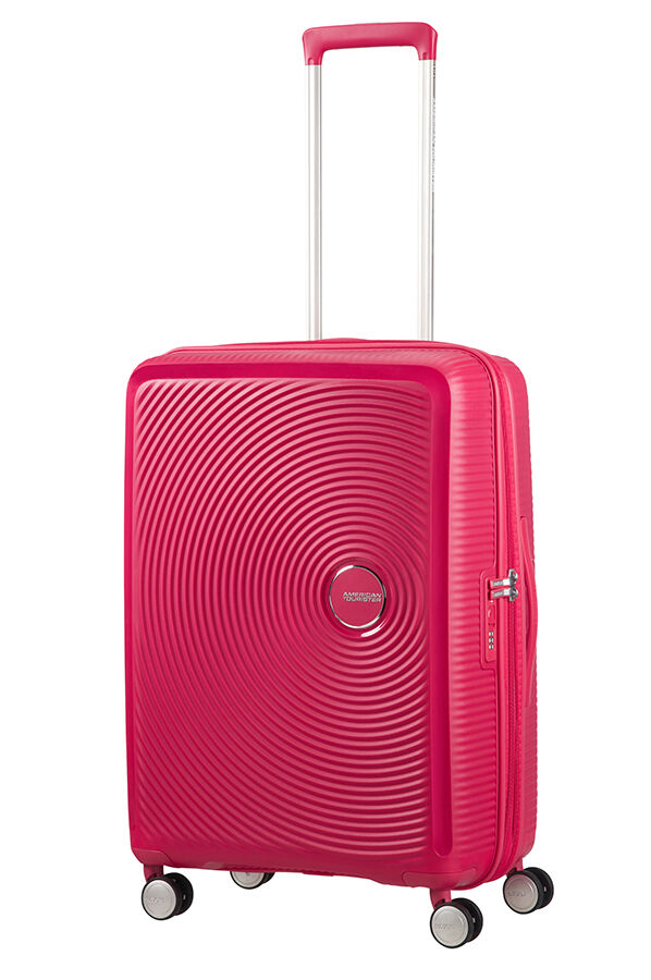 SoundBox K&ouml;zepes m&eacute;retű feladhat&oacute; poggy&aacute;sz | American Tourister Soundbox Spinner poszerzany 67cm Lightning Pink