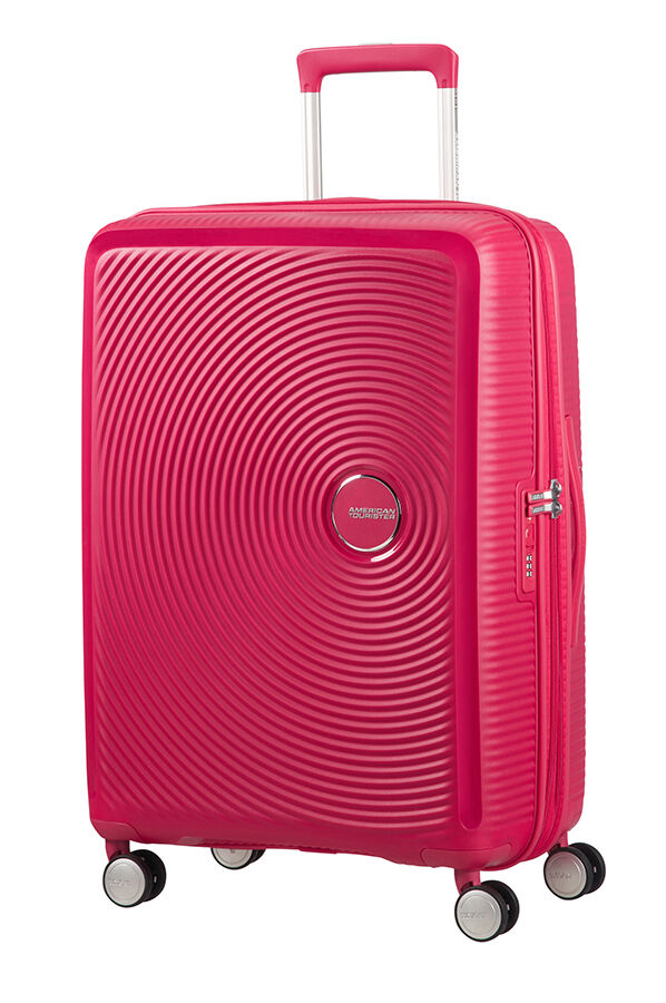 SoundBox K&ouml;zepes m&eacute;retű feladhat&oacute; poggy&aacute;sz | American Tourister Soundbox Spinner poszerzany 67cm Lightning Pink