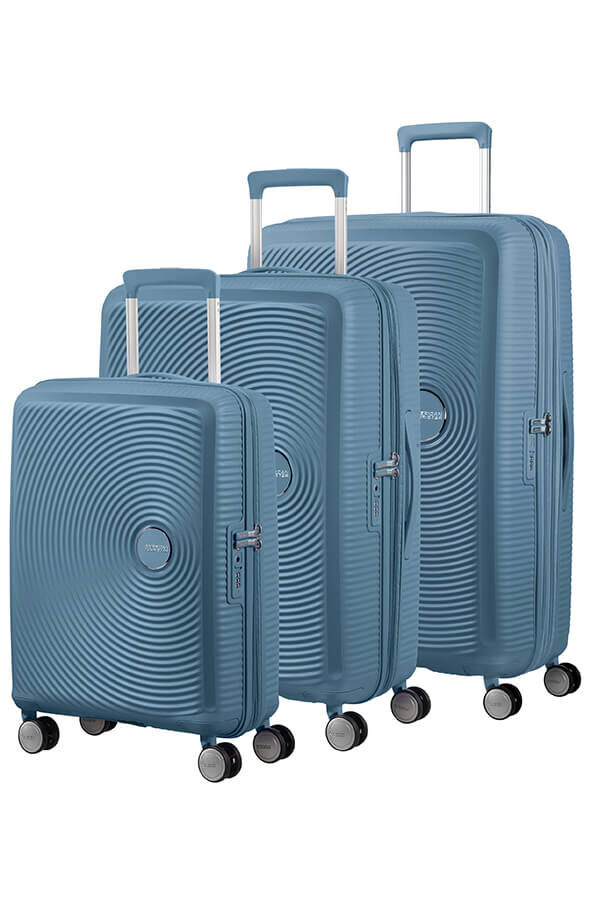 American Tourister Soundbox 3 PC Set A  Stone Blue