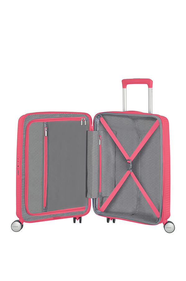American Tourister Soundbox Spinner Expandable 55cm  HOT PINK