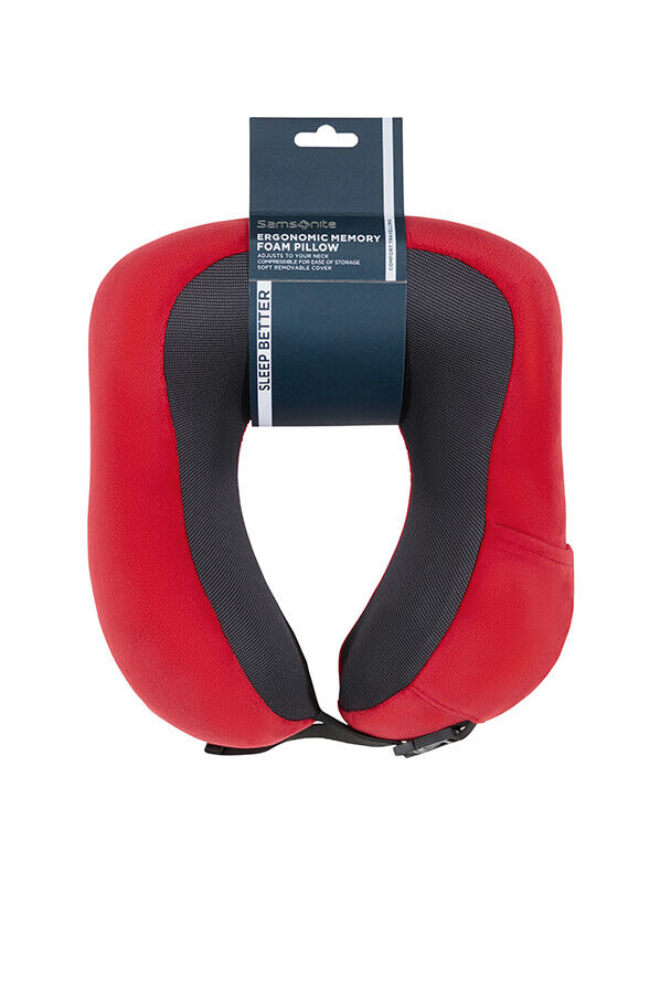 Samsonite Ta Revolution Ergonomic Memory Foam Pillow  Red