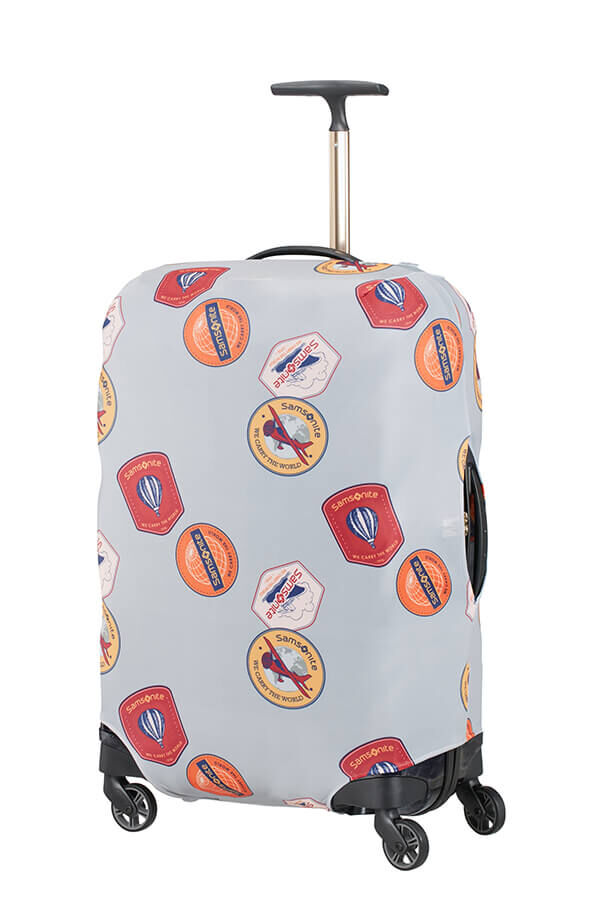 Samsonite Global Ta Lycra Luggage Cover M  Heritage Patches